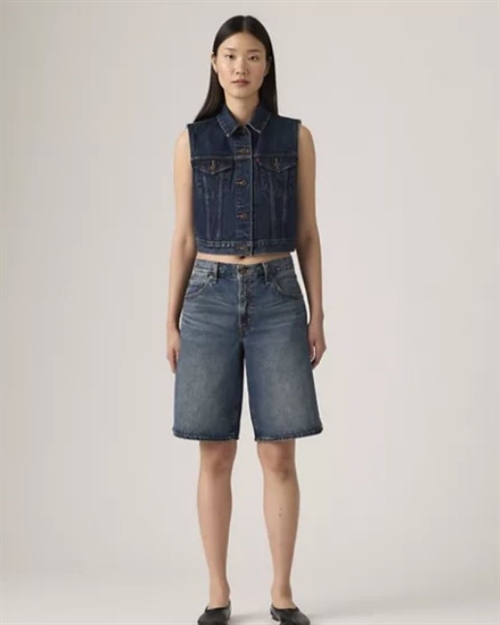 LEVIS BAGGY DAD JORTS HINGED HEART BLUE